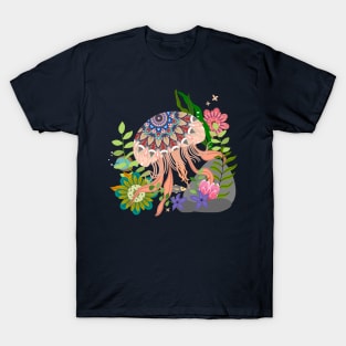 jellyfish floating hand drawn T-Shirt